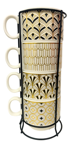 Tazas De Cafe Apilables (set X 4 Unidades) Beige