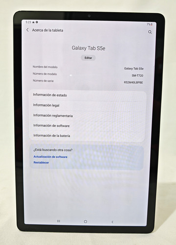 Tablet Samsung Galaxy Tab S5e Gris 64gb Usado (m) (Usado)