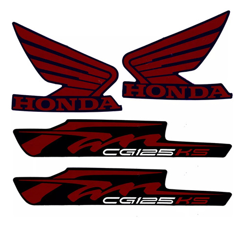 Cartela Jogo Adesivos Completa Honda Cg Fan 125 Ks 2012 Roxo