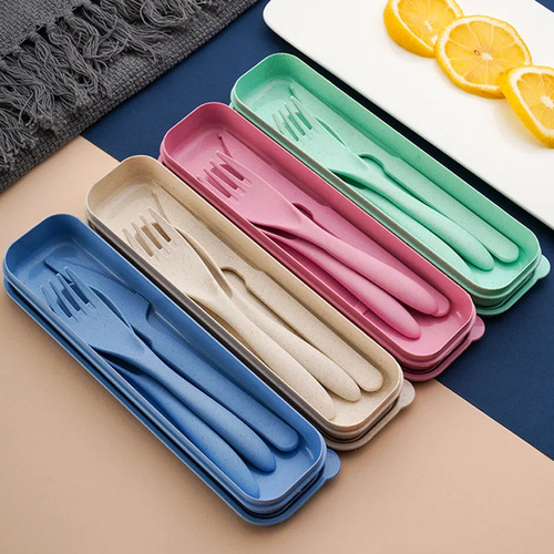 Juego De Cubertería Portátil, Cuchillo, Tenedor Y Cuchara, C
