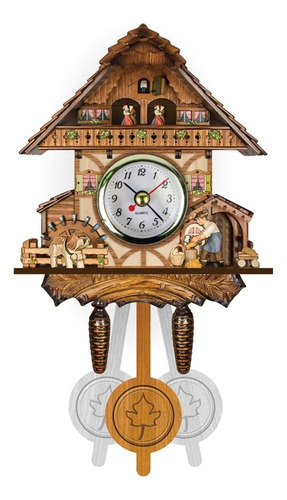 Imagen 8 de 10 de Reloj De Pared De Madera Antigua De Cuco De Pájaro, Campana