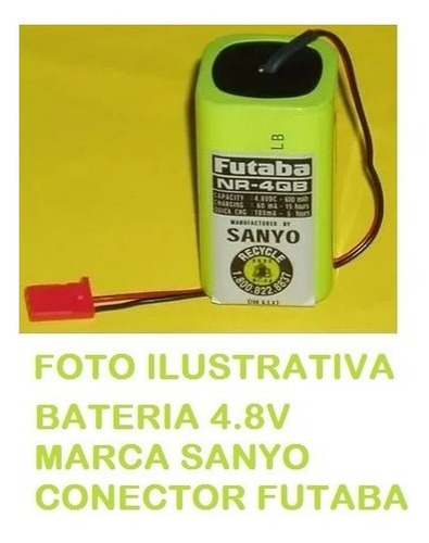 Bateria 4.8v 600mah Aa Ni-cd Conector Futaba