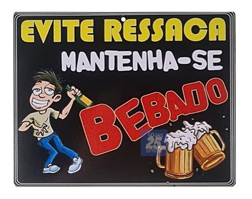 Placa Decorativa Mdf Cerveja Ressaca Beber Frase 4554
