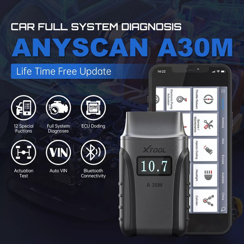 Escaner Automotriz Xtool Anyscan A30m, Bidir., 21 Func Esp.