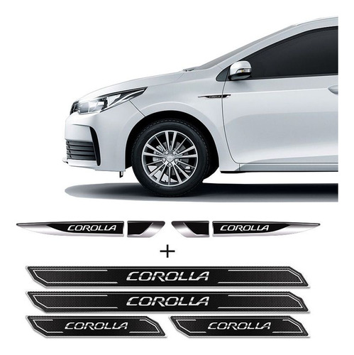 Kit Aplique Lateral Corolla 2015/2019 + Soleira Protetora