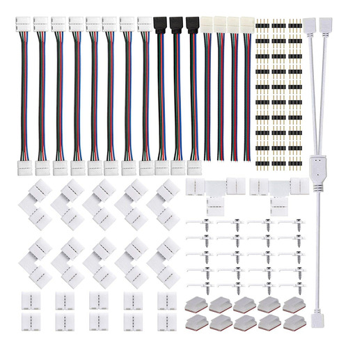 Kit Conector Tira Luz Led 5050 Rgb 4 Pin Para Sin Rapida