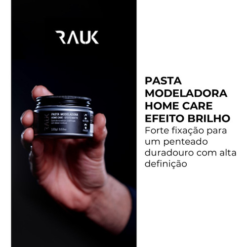 Kit Shampoo Anticaspa E Pomada Cabelo Efeito Molhado Rauk