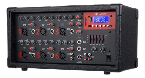 Consola Kaiser 400 W Rms 6 Canales Mix-2306dusb Bluetooth