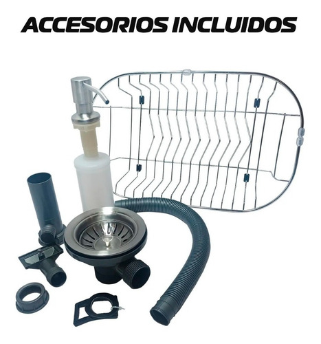 Imagen 2 de 9 de Bacha Cocina Pileta Simple Acero Inox 304 Escurridor 75cm