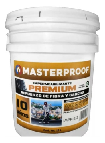 Impermeabilizante Masterproof 10 Años 19 Lts. Gris, Caucho