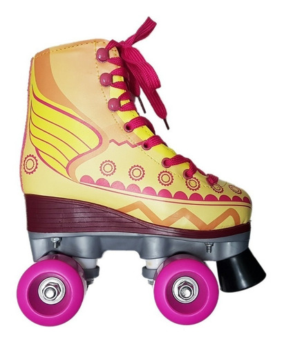 Patines Tipo Luna Ambar Violeta Casco + Kit Ct Plumitaa Pat