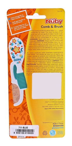 Imagen 6 de 6 de Set Cepillo Y Peine Para Bebe Nuby Anatomicos Bpa Free 711