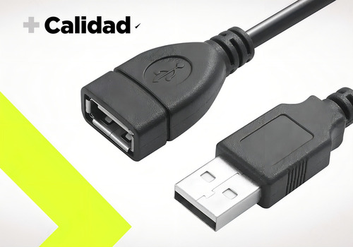 Cable Usb Alargue Extension Macho Hembra Prolongador 1.5 Mts Color Negro