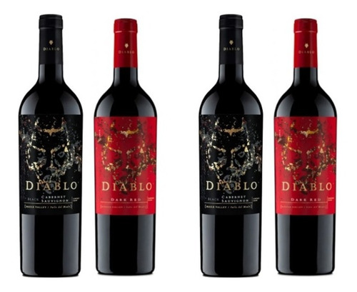 Lote 2 Diablo Red & 2 Diablo Black Garrafas 750ml
