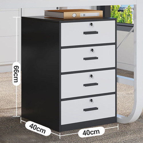 Muebles Archivero Madera Vertical 4 Gavetas Para Oficina Negro