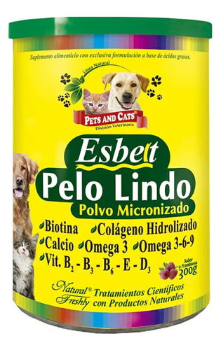 Vitamina En Polvo Esbelt Pelo Lindo X 300g Perro Y Gato 