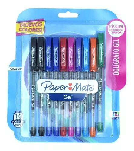 Bolígrafo de Gel Stick de 5 mm Colores Surtidos Blister con 10 Piezas Paper  Mate