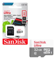 Comprar Tarjeta de Memoria MicroSD 32GB Sandisk 100MB\u002Fs Adaptador