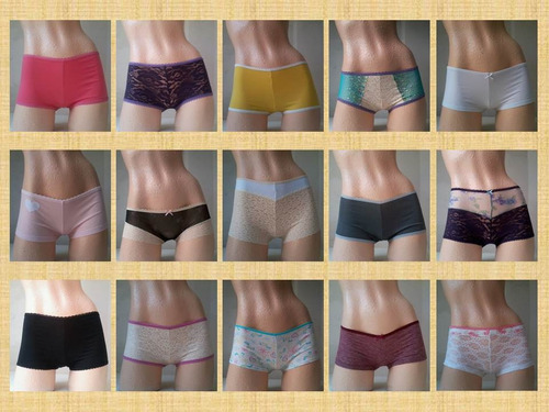 Set 4 Bóxer Dama Encaje Diferentes Modelos Floral Talla M