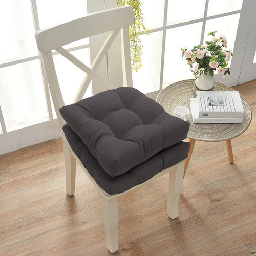 2 Piezas De Almohadillas De Asiento De Silla De Gris Oscuro