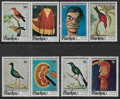 Pájaros - Artesanías Hawaianas - Penrhyn - Serie Mint 