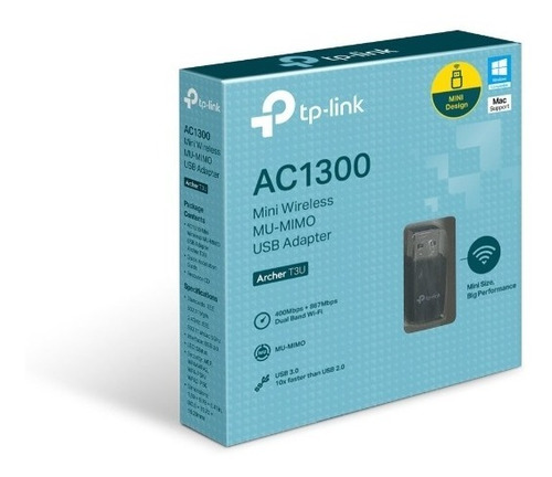 Adaptador Usb Wifi Dual Band Ac1300 Tp-link Archer T3u