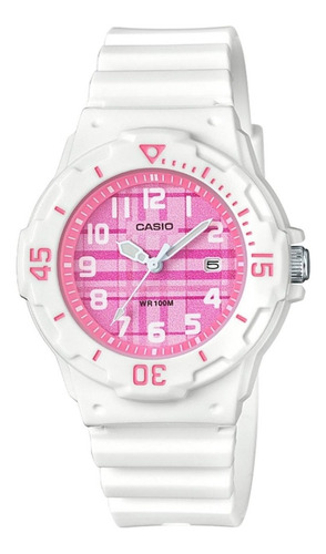 Reloj Para Mujer Casio Classic Lrw-200h-4cvdf Blanco Color del fondo Rosa