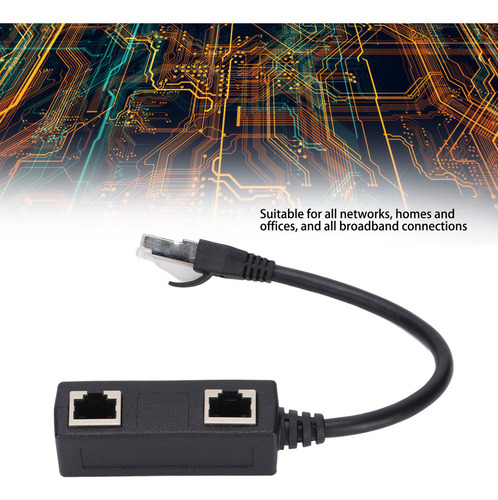 Nuevo Adaptador Divisor Rj45 Ethernet De 1 Puerto Macho A 2
