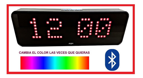 Reloj Digital Leds De Colores Cronómetro, Alarma, Moderno