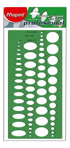 Plantilla Circulos + Elipses Profesional Maped Technic Color Verde