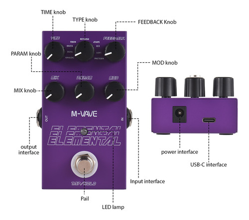 Para G Pedal De Efeitos: Guitarra, Delay Delay, Guitarra