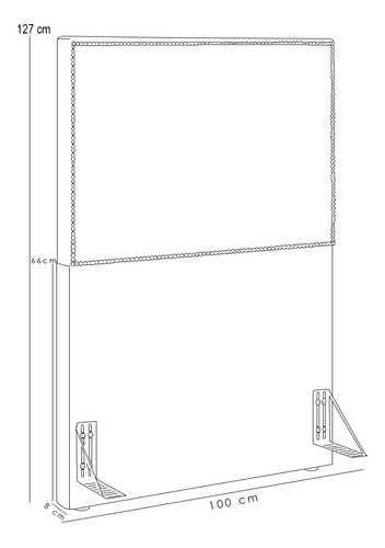 Cabeceira Box Solteiro Tachas 100 Cm Vicenza Bouclê Creme