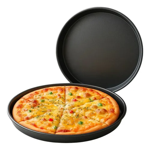 Formas Bandeja Grande Antiaderente Redonda Pizza 30cm Preto