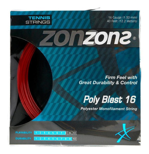 Corda Zons Poly Blast 16l 1.30mm Vermelho - Set In