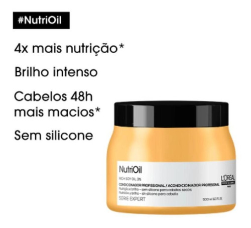 Kit Loreal Nutrioil Shampoo 1.5l + Mascara 500gr