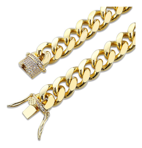 Collar De Cadena De Eslabones Cubanos De Miami Para Hombre C