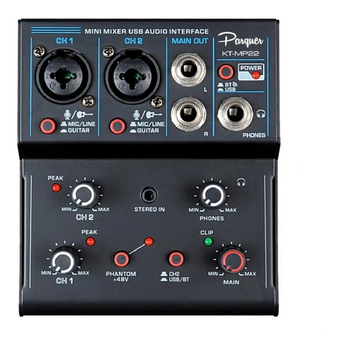 Consola Mini Mixer Parquer 3 Canales Phantom Grabación