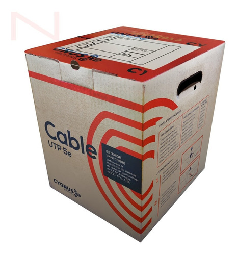 Imagen 1 de 6 de Bobina Cable Red Utp Cat5e Exterior Rollo Caja 305mts Cobre