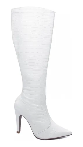Bota cano sales longo branca feminina