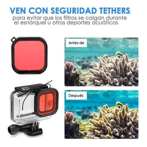 Imagen 7 de 10 de Funda Impermeable Para Gopro Hero 8