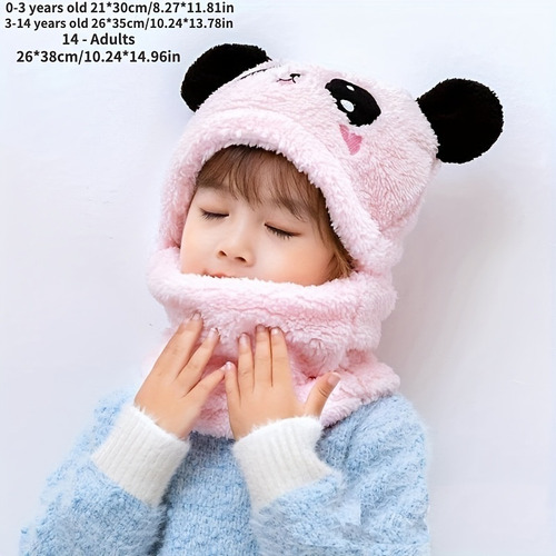 Conjunto De Gorro Y Bufanda De Oso De Dibujos Animados For