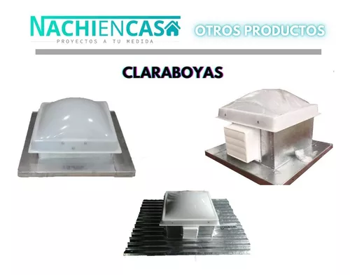 Claraboya Techo Losa 75x75 Fija Base Galvanizada Ventilacion