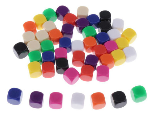 50pieces Square Edge Dados En D6 Six Sided Rpg Gaming Gift
