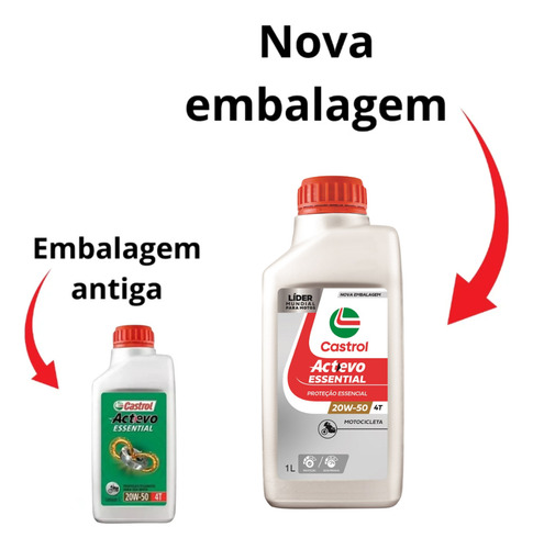Óleo Motor Moto Castrol Actevo Essential 4t 20w-50-2 Litros