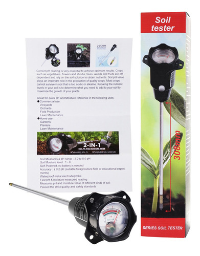 Medidor De Ph Y Humedad De Suelo 2en1, Electrodo Impermeable