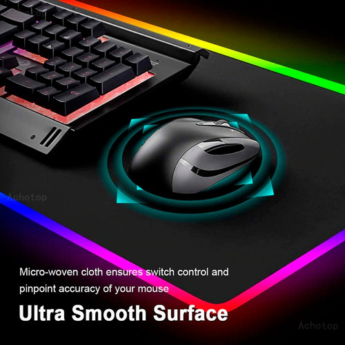 Mouse Pad Gamer Alfrombilla Gaming Luces Led Rgb Usb 80x30