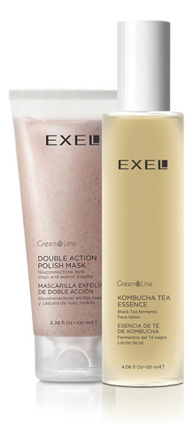 Kit Facial Exfoliante + Locion Tonica Vegana Exel Green Line