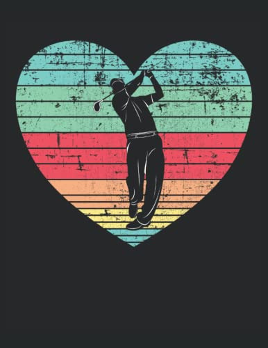 Jugador De Golf Retro Vintage Grunge Heart: Cuaderno Puntead