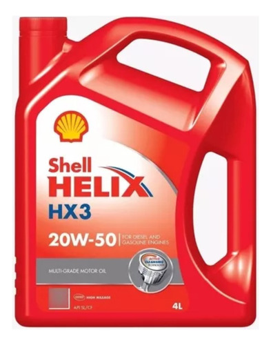 Aceite Shell Helix Hx3 20w50 Mineral 4 L