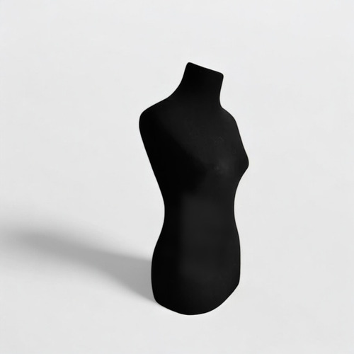 Maniqui Busto Forrado Talle 42 Al 48 Sin Base Negro 48